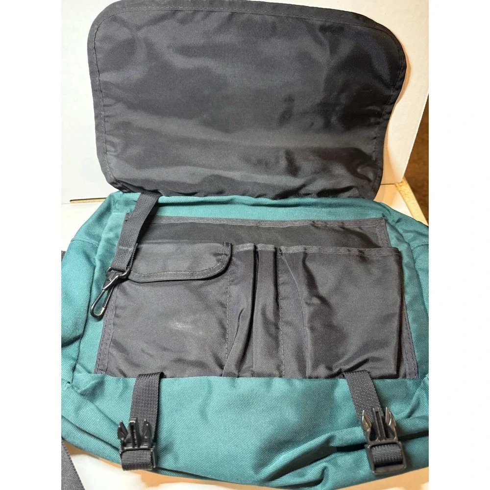 Vintage LL Bean Green Canvas‎ waist bag messenger bag biking bag hiking bag EUC